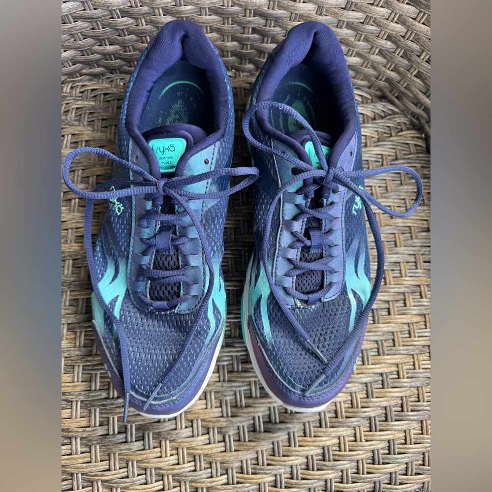 Ryka Devotion Plus 2 Women Blue/Teal Walking Shoe Sneakers REZORB Cushioning 11M